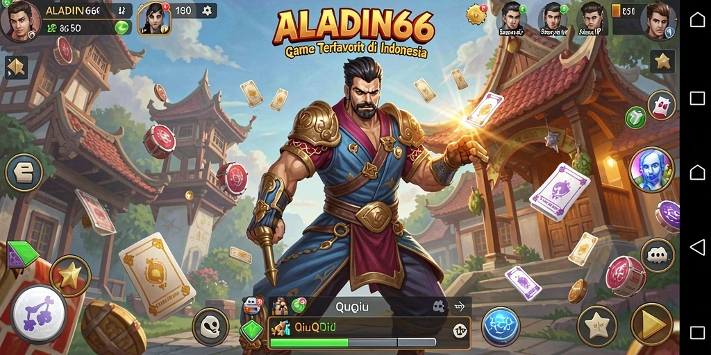 Tampilan gameplay seru dari ALADIN66 menampilkan kartu dan strategi QiuQiu.