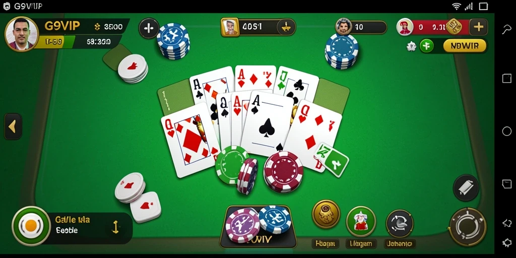 Tampilan gameplay G9VIP saat pemain bermain Gaple secara kompetitif.