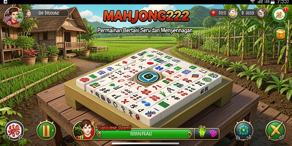 Tangkapan layar menunjukkan gameplay bertani yang seru di MAHJONG222.