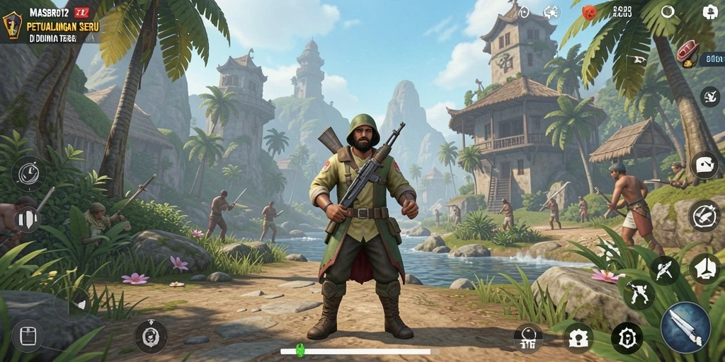 Menampilkan gameplay <strong>MASBRO12</strong> yang seru di dunia terbuka.