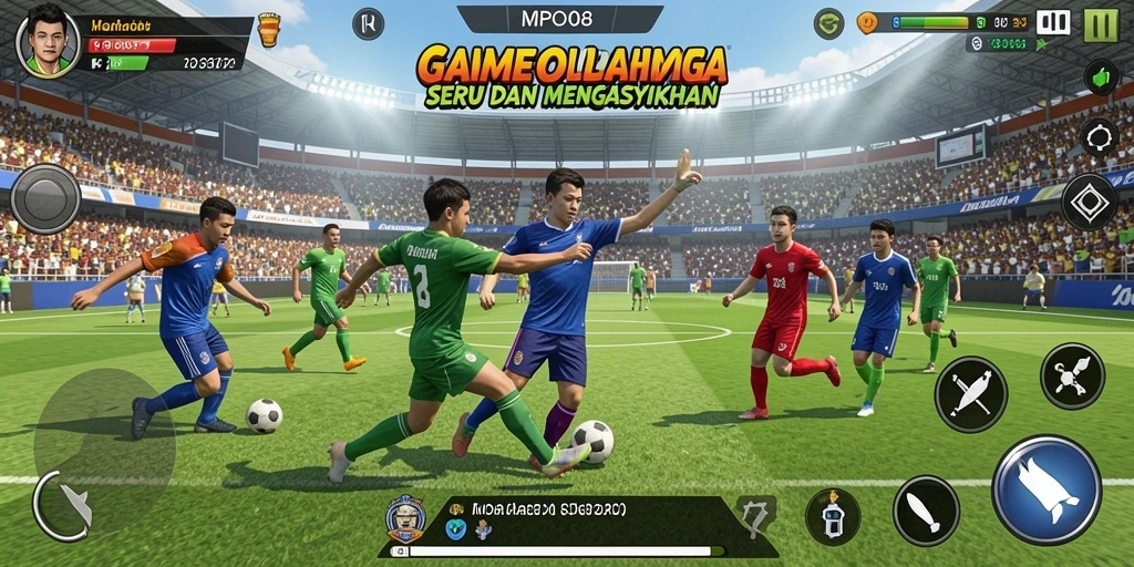 Tampilan aksi gameplay seru di MPO08 dengan elemen olahraga yang menarik.