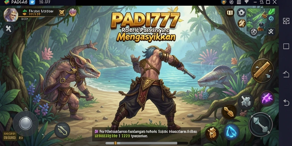 Tampilan gameplay PADI777 dengan pertarungan seru dan karakter yang dinamis.