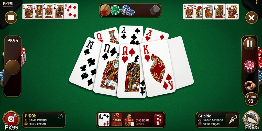 Gameplay menarik PK95 dengan suasana permainan Domino yang menyenangkan.