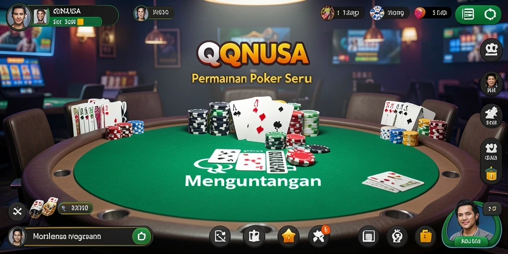 Tampilan visual menarik dari gameplay Poker QQNUSA.