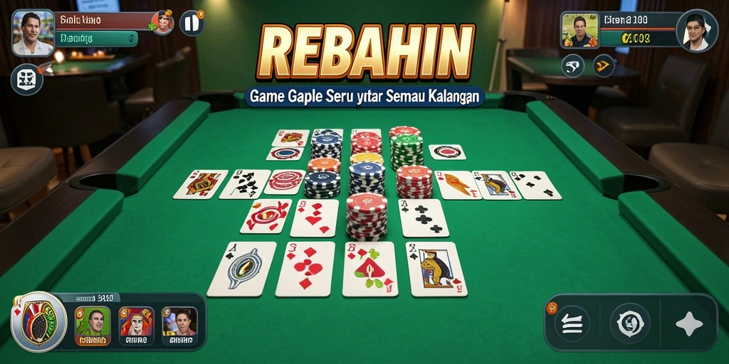 Tampilan menarik gameplay Gaple di REBAHIN.