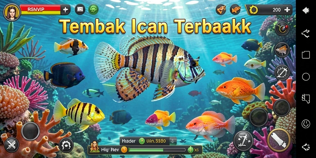 Tampilan grafis menakjubkan dari gameplay Tembak Ikan.