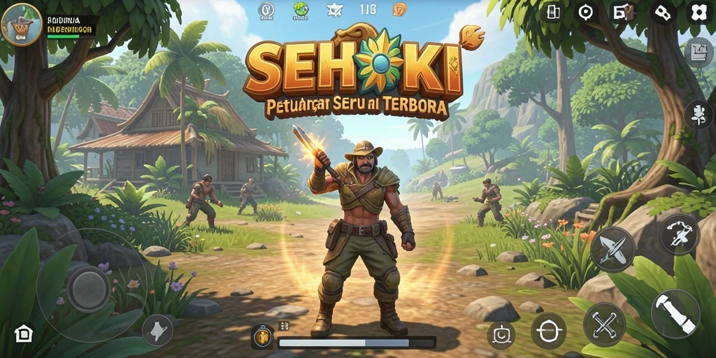 Tampilan gameplay SEHOKI di dunia terbuka yang luas.