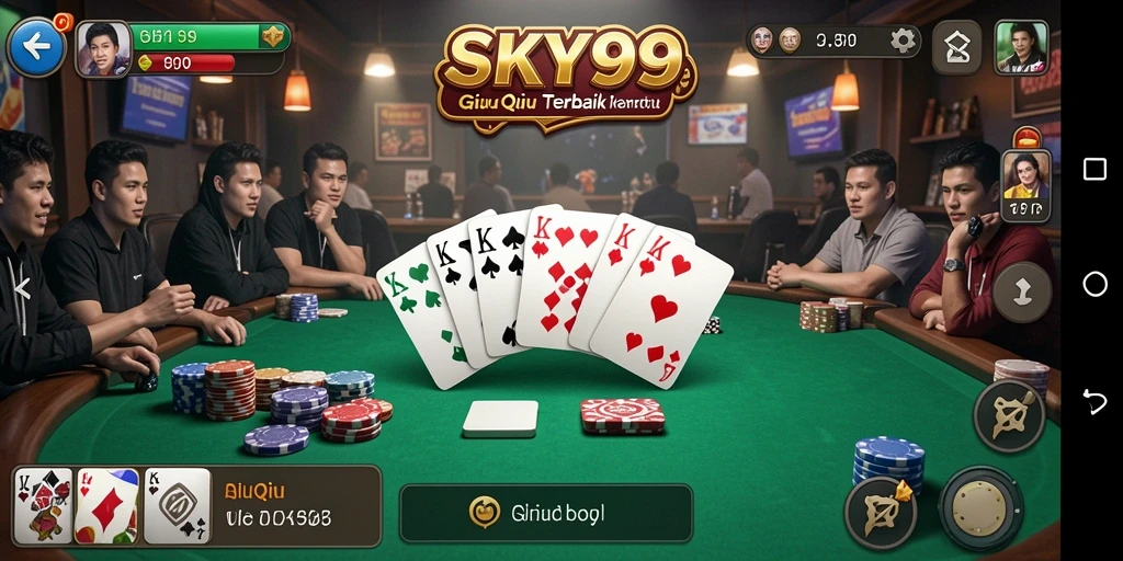 Screenshot utama dari permainan QiuQiu di SKY99 yang menunjukkan aksi seru.