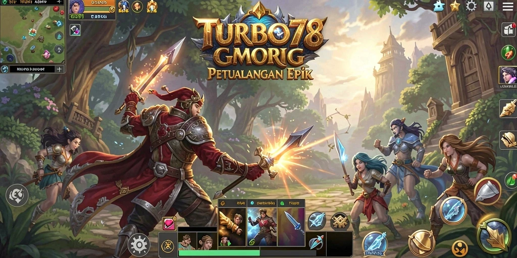 Tampilan gameplay TURBO78 menampilkan aksi seru dalam dunia MMORPG.